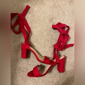 Red, heels, super cute, only worn once